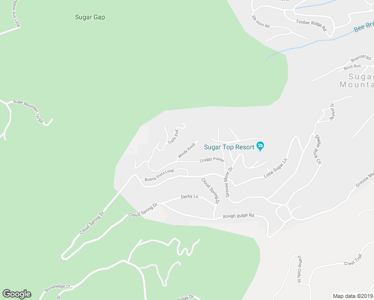 map of restaurants, bars, coffee shops, grocery stores, and more near Windy Knoll in Sugar Mountain