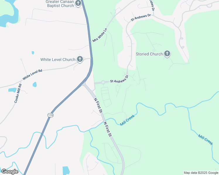 map of restaurants, bars, coffee shops, grocery stores, and more near 708 Sam Snead Drive in Mebane