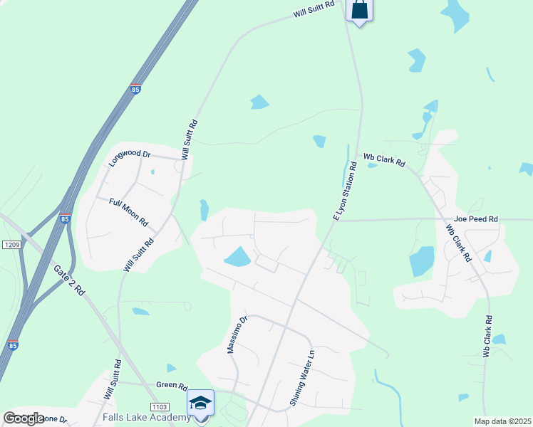 map of restaurants, bars, coffee shops, grocery stores, and more near 2073 Partridge Court in Creedmoor