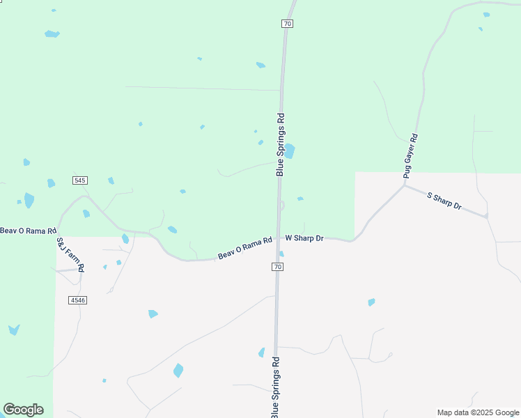 map of restaurants, bars, coffee shops, grocery stores, and more near 17863 Blue Springs Road in Fayetteville