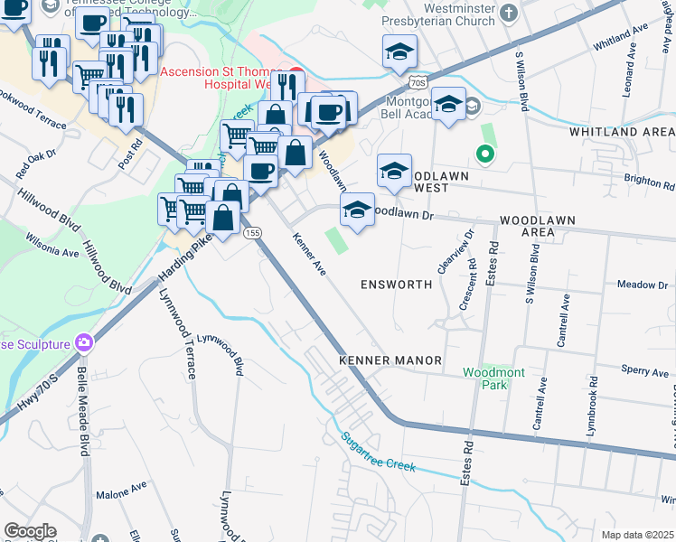 map of restaurants, bars, coffee shops, grocery stores, and more near 148B Kenner Avenue in Nashville