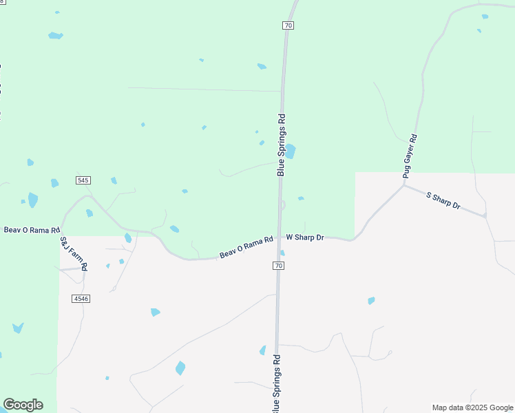 map of restaurants, bars, coffee shops, grocery stores, and more near 17863 Blue Springs Road in Fayetteville