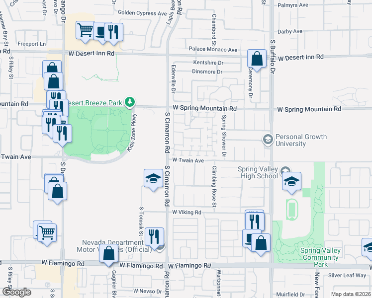 map of restaurants, bars, coffee shops, grocery stores, and more near 8177 Sailor Point Avenue in Las Vegas