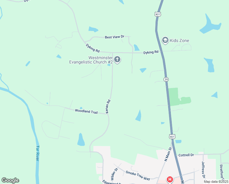 map of restaurants, bars, coffee shops, grocery stores, and more near 540 Kenan Road in Louisburg