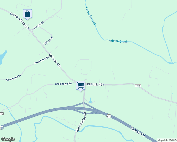 map of restaurants, bars, coffee shops, grocery stores, and more near 4890 Bent Tree Way in Yadkinville