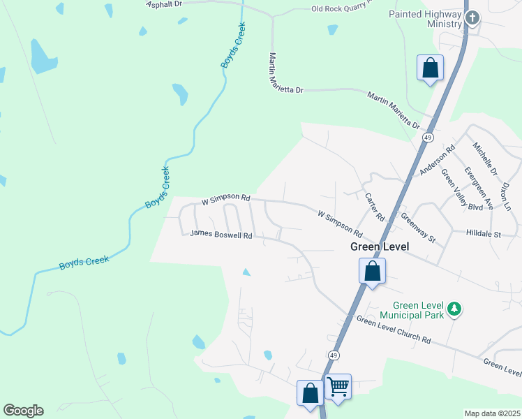 map of restaurants, bars, coffee shops, grocery stores, and more near 2109 Meadow Ridge Rd in Burlington