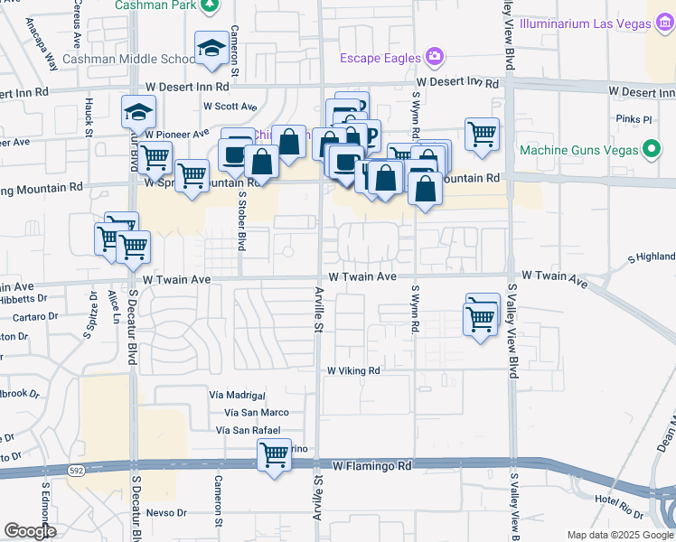 map of restaurants, bars, coffee shops, grocery stores, and more near 4331 Gannet Circle in Las Vegas