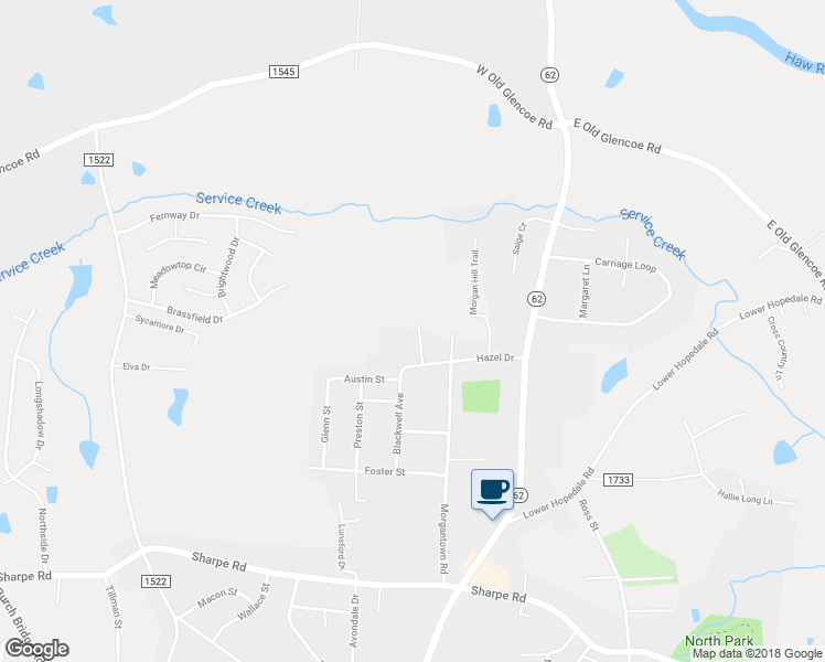 map of restaurants, bars, coffee shops, grocery stores, and more near 1832 Harris Street in Burlington