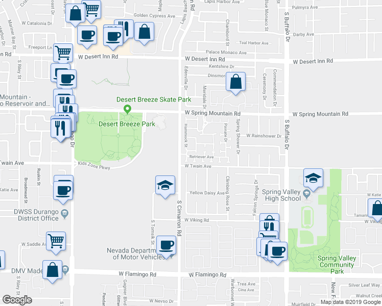 map of restaurants, bars, coffee shops, grocery stores, and more near 8177 Sailor Point Avenue in Las Vegas
