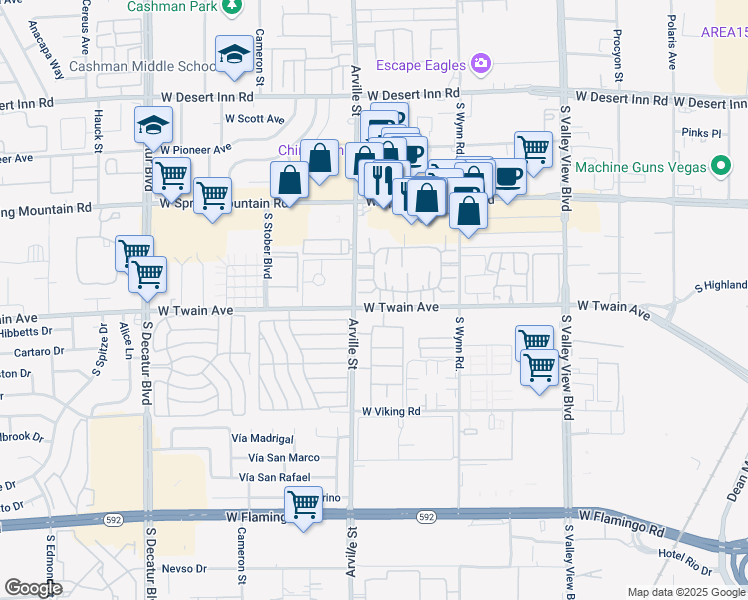 map of restaurants, bars, coffee shops, grocery stores, and more near 4331 Gannet Circle in Las Vegas