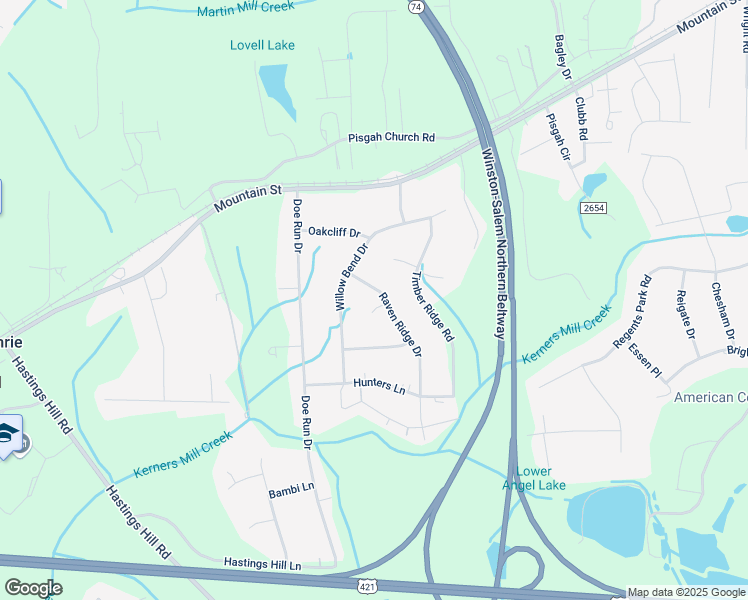 map of restaurants, bars, coffee shops, grocery stores, and more near 478 Raven Ridge Drive in Kernersville