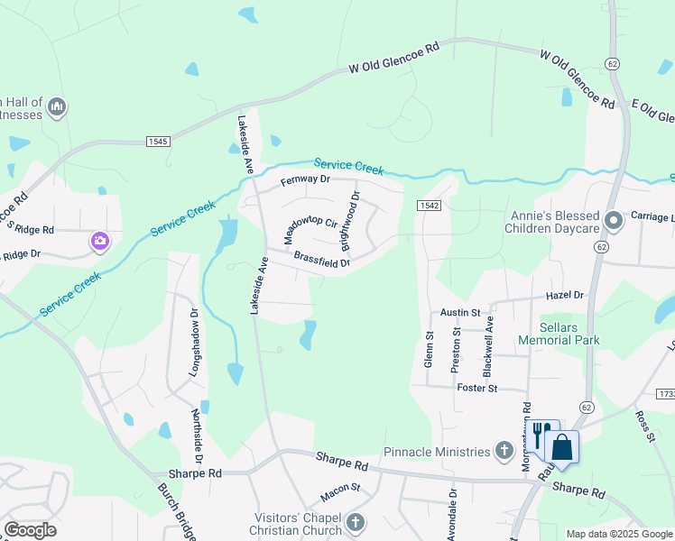 map of restaurants, bars, coffee shops, grocery stores, and more near 618 Brassfield Drive in Burlington
