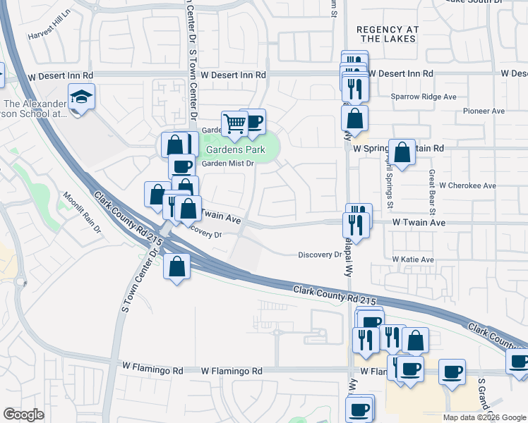 map of restaurants, bars, coffee shops, grocery stores, and more near 3674 Hardwick Hall Way in Las Vegas