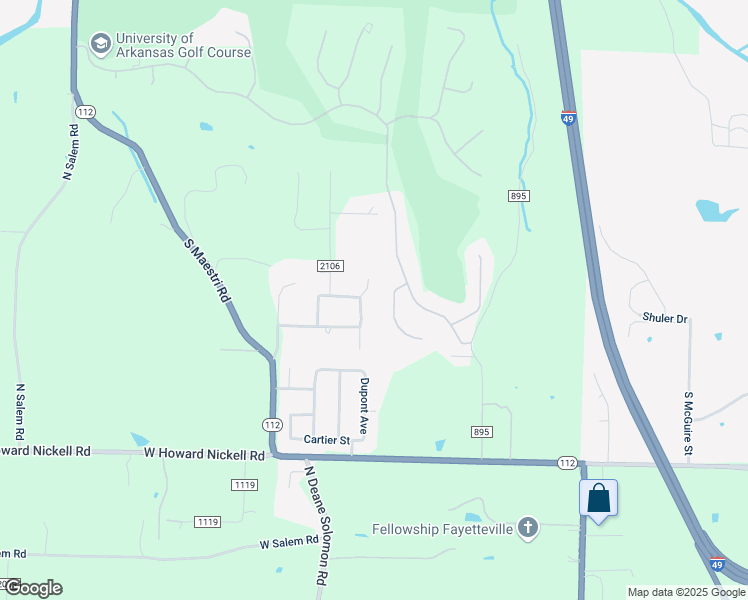 map of restaurants, bars, coffee shops, grocery stores, and more near 3896 North Woodside Drive in Fayetteville