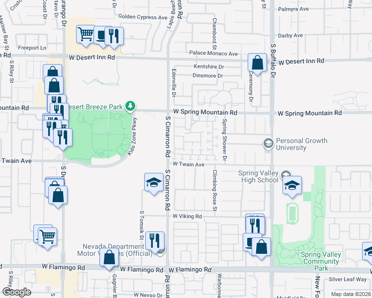 map of restaurants, bars, coffee shops, grocery stores, and more near 8177 Sailor Point Avenue in Las Vegas