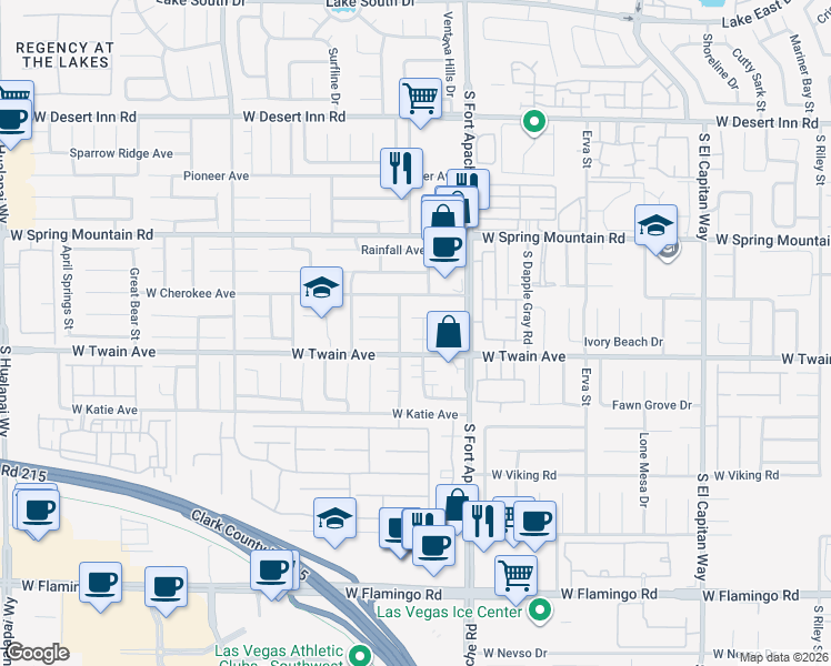 map of restaurants, bars, coffee shops, grocery stores, and more near 9486 Jumping Frog Court in Las Vegas