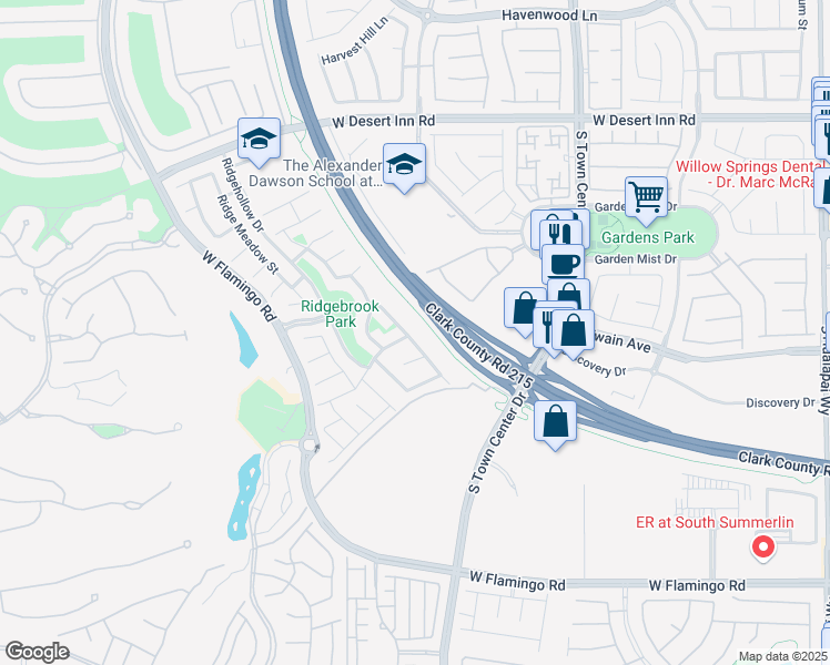map of restaurants, bars, coffee shops, grocery stores, and more near 3682 Moonlit Rain Drive in Las Vegas