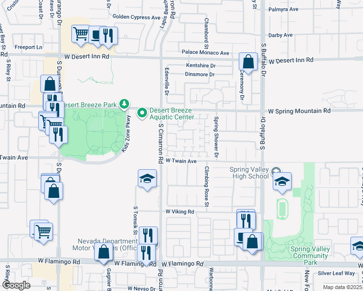 map of restaurants, bars, coffee shops, grocery stores, and more near 8122 Retriever Avenue in Las Vegas