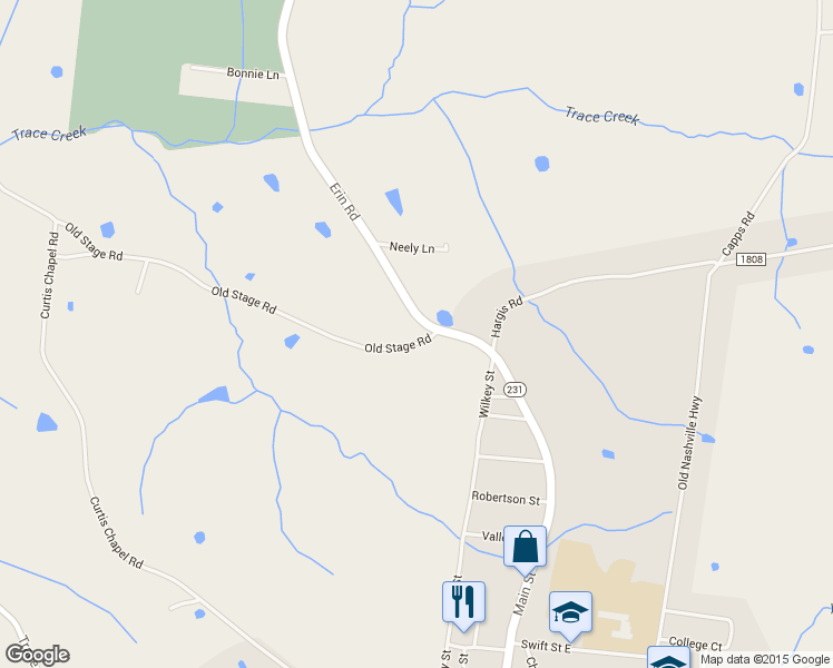 map of restaurants, bars, coffee shops, grocery stores, and more near 38 Old Stage Rd in McEwen