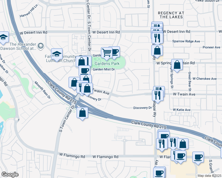 map of restaurants, bars, coffee shops, grocery stores, and more near 8095 Haywood Drive in Las Vegas