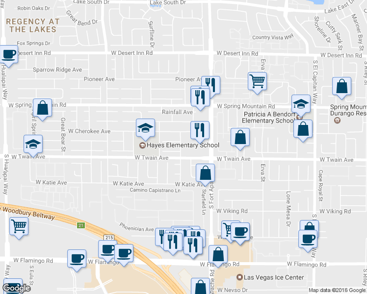 map of restaurants, bars, coffee shops, grocery stores, and more near 3658 Solandra Street in Las Vegas