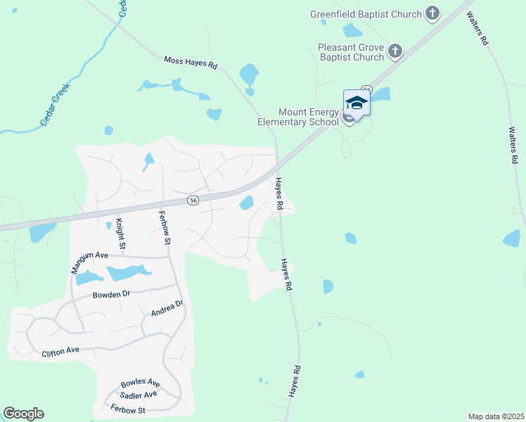 map of restaurants, bars, coffee shops, grocery stores, and more near 2762 Spring Valley Drive in Creedmoor