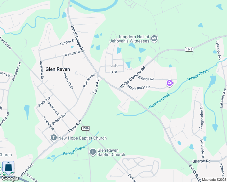 map of restaurants, bars, coffee shops, grocery stores, and more near 2110 Burch Bridge Road in Burlington