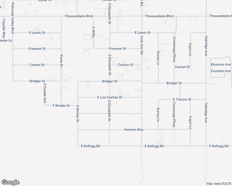 map of restaurants, bars, coffee shops, grocery stores, and more near 1800 East Las Casitas Street in Pahrump