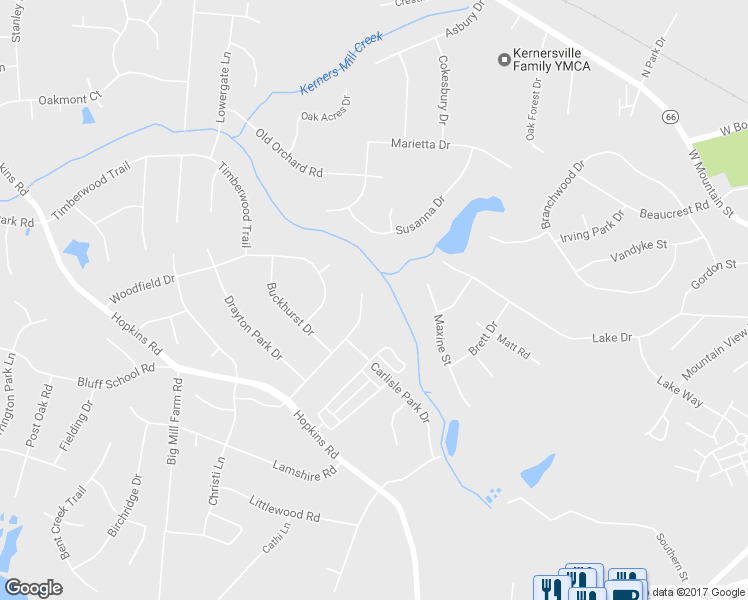 map of restaurants, bars, coffee shops, grocery stores, and more near 5949 Kenton Drive in Kernersville