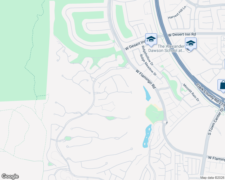 map of restaurants, bars, coffee shops, grocery stores, and more near 44 Panorama Crest Avenue in Las Vegas