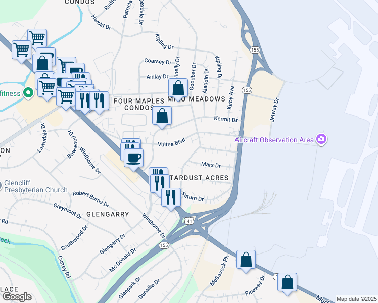 map of restaurants, bars, coffee shops, grocery stores, and more near 1212 Saturn Drive in Nashville