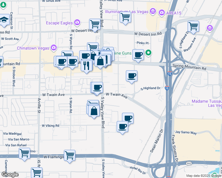 map of restaurants, bars, coffee shops, grocery stores, and more near in Paradise