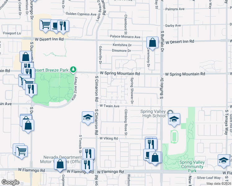 map of restaurants, bars, coffee shops, grocery stores, and more near 8088 Retriever Avenue in Las Vegas