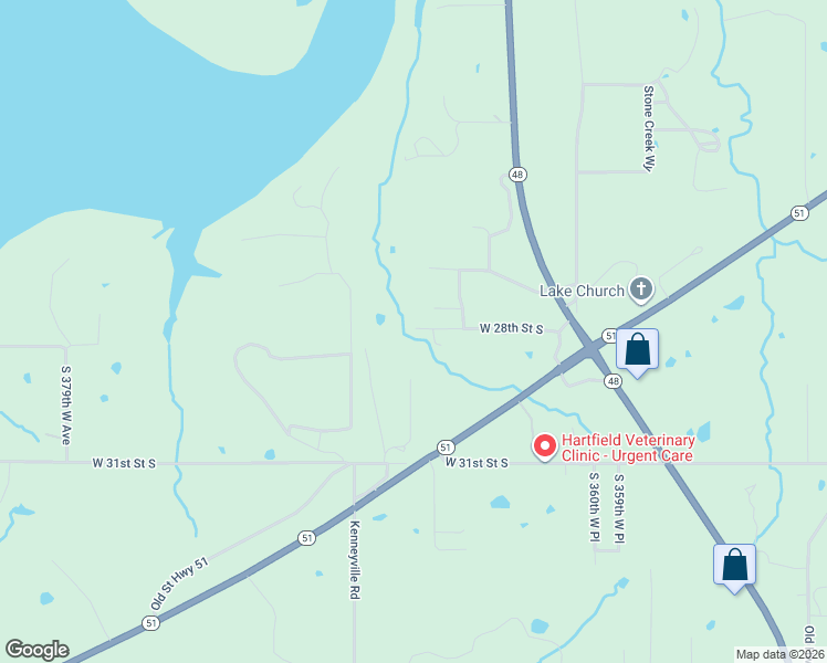 map of restaurants, bars, coffee shops, grocery stores, and more near 36658 W 28th Pl S in Mannford