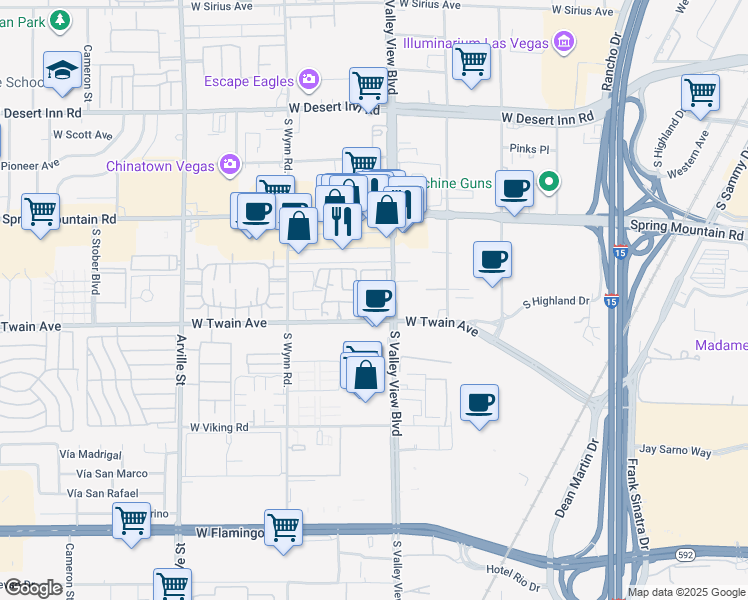 map of restaurants, bars, coffee shops, grocery stores, and more near in Paradise