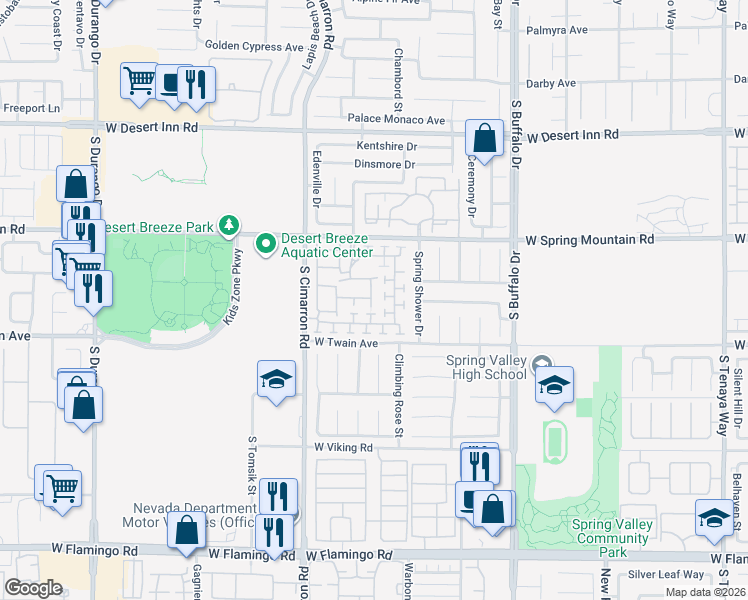 map of restaurants, bars, coffee shops, grocery stores, and more near 8088 Retriever Avenue in Las Vegas