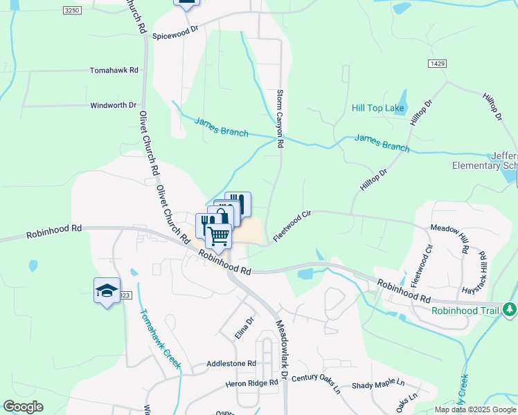map of restaurants, bars, coffee shops, grocery stores, and more near Hardwood Drive in Winston-Salem