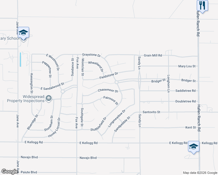 map of restaurants, bars, coffee shops, grocery stores, and more near 5210 Chasemoor Street in Pahrump