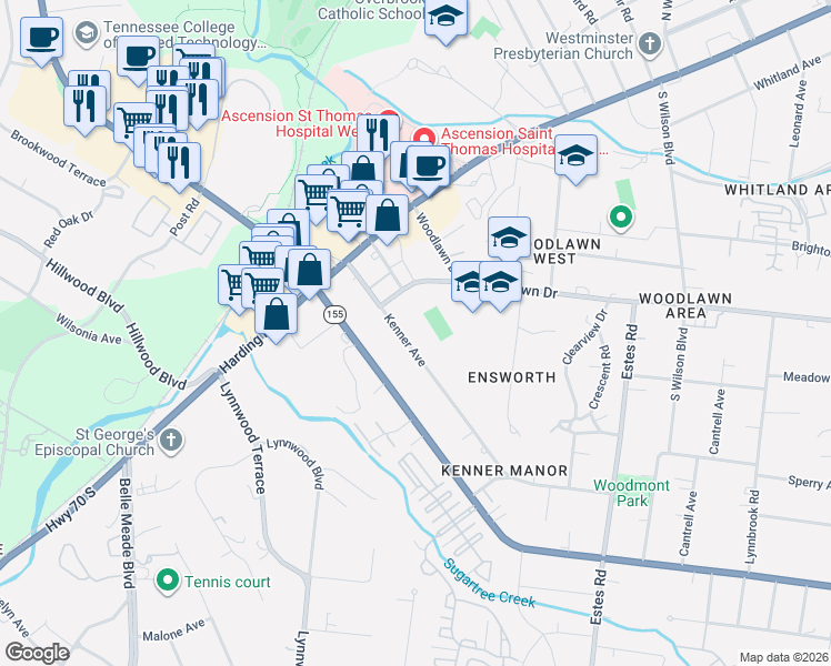 map of restaurants, bars, coffee shops, grocery stores, and more near 137 Kenner Avenue in Nashville
