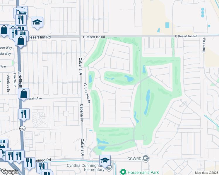 map of restaurants, bars, coffee shops, grocery stores, and more near 5577 Golden Leaf Avenue in Las Vegas
