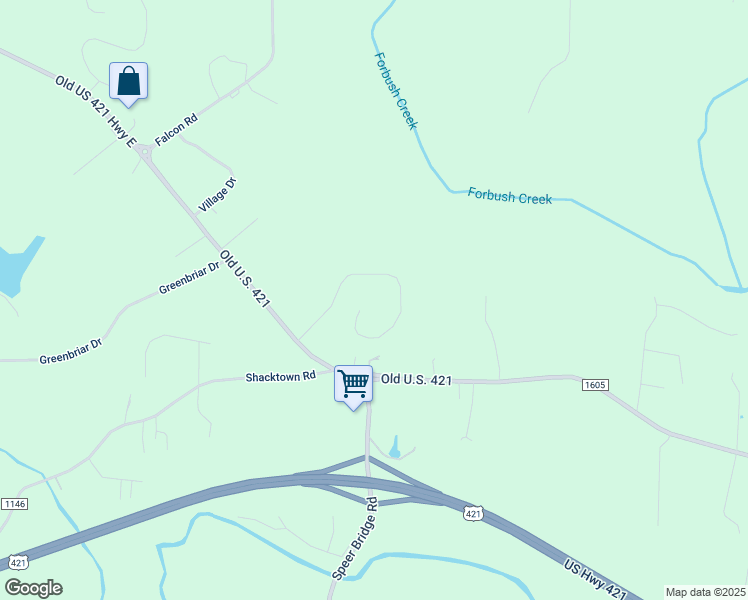 map of restaurants, bars, coffee shops, grocery stores, and more near 4924 Bent Tree Way in Yadkinville