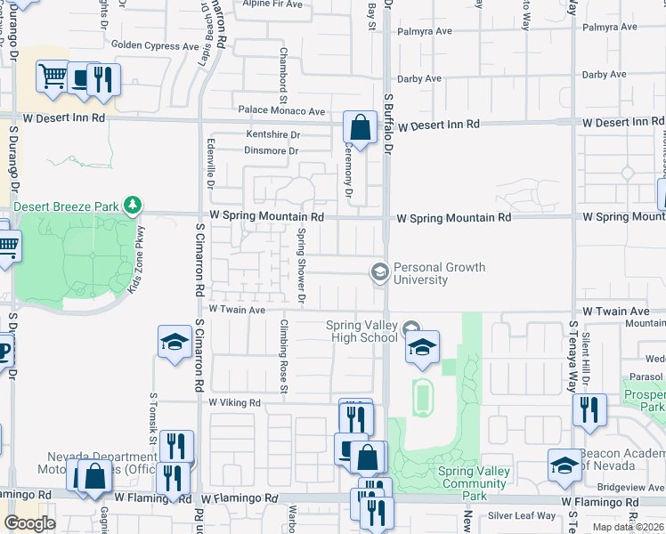 map of restaurants, bars, coffee shops, grocery stores, and more near 7908 Fall Harvest Drive in Las Vegas