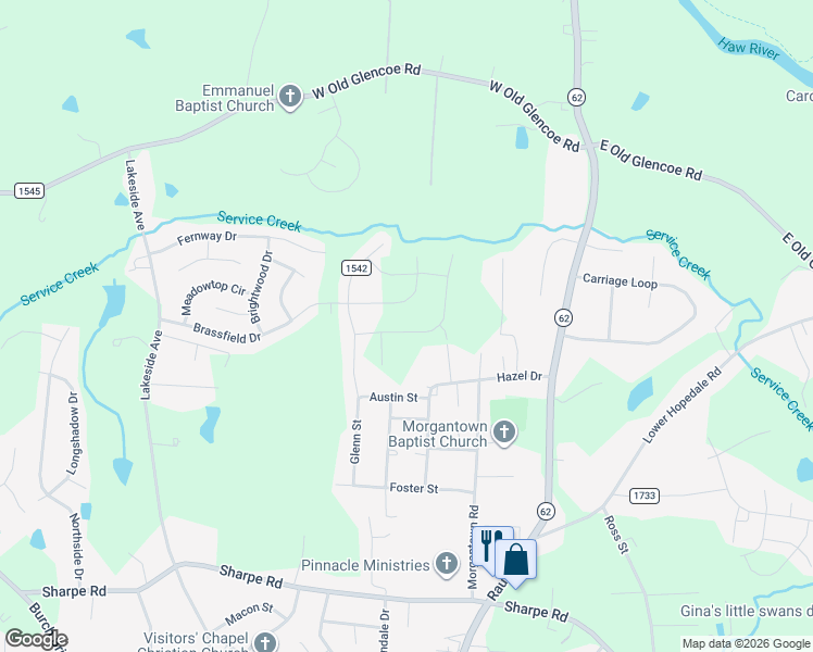 map of restaurants, bars, coffee shops, grocery stores, and more near 1836 Goldfinch Trail in Burlington