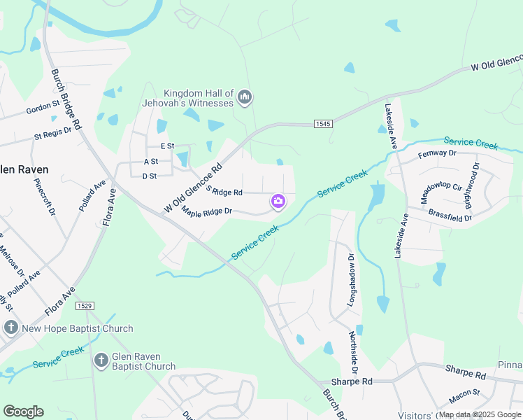 map of restaurants, bars, coffee shops, grocery stores, and more near 1115 Maple Ridge Drive in Burlington