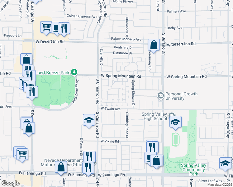 map of restaurants, bars, coffee shops, grocery stores, and more near 8088 Retriever Avenue in Las Vegas