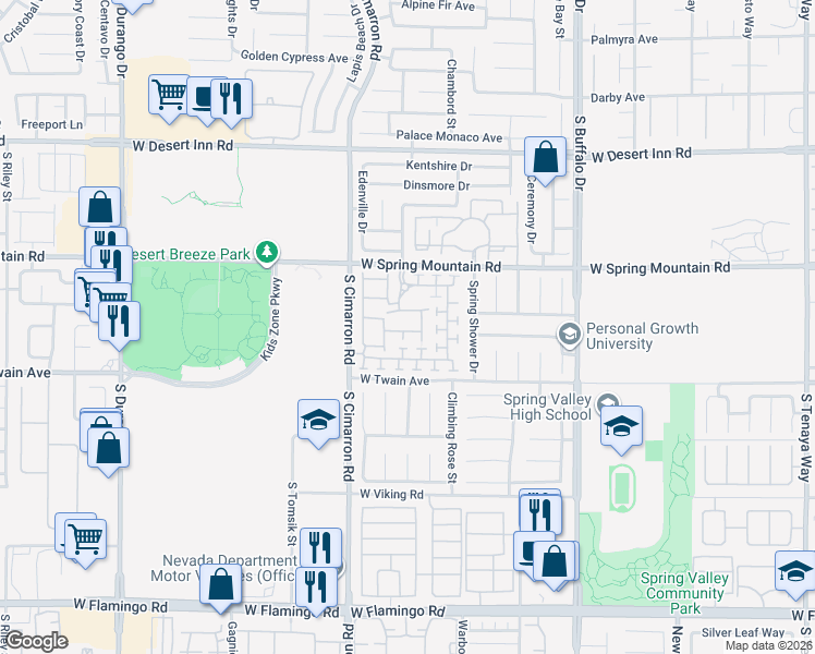 map of restaurants, bars, coffee shops, grocery stores, and more near 8088 Retriever Avenue in Las Vegas