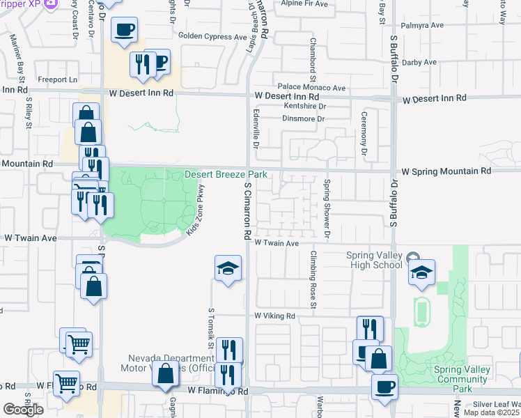 map of restaurants, bars, coffee shops, grocery stores, and more near 8177 Sailor Point Avenue in Las Vegas