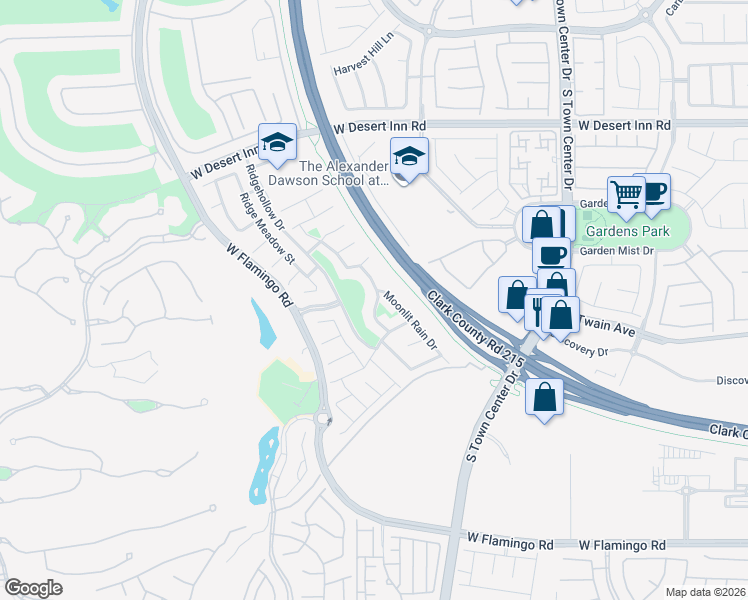 map of restaurants, bars, coffee shops, grocery stores, and more near 3649 Australian Cloud Drive in Las Vegas
