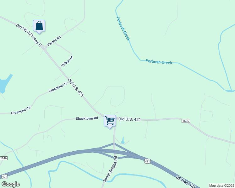 map of restaurants, bars, coffee shops, grocery stores, and more near 4924 Bent Tree Way in Yadkinville