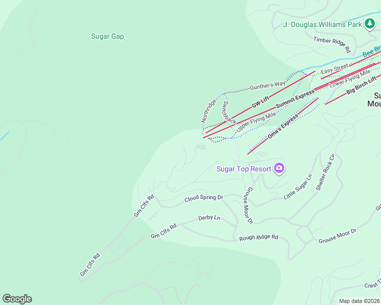 map of restaurants, bars, coffee shops, grocery stores, and more near 983 Craggy Point in Sugar Mountain